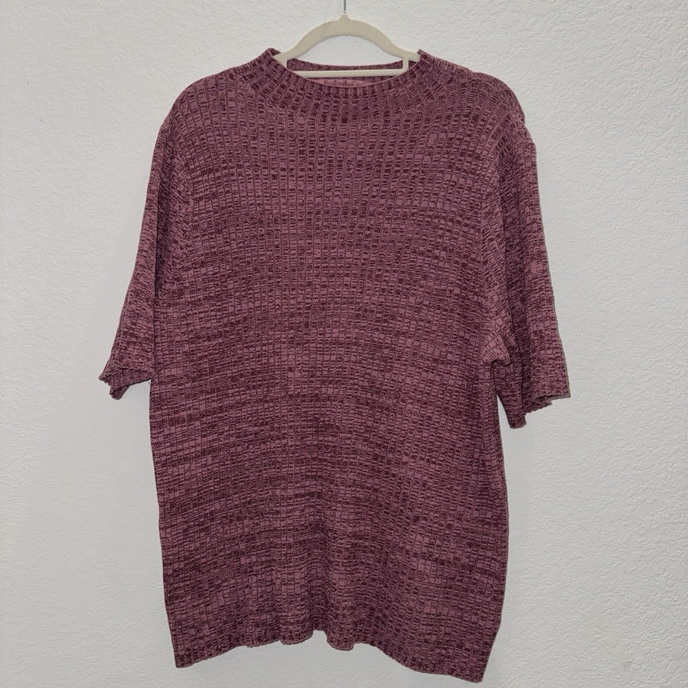 Ava&Viv Women Sz 3X(fits XL)Ribbed Half Sleeve Tee Shirt Stretch Casual Everyday
